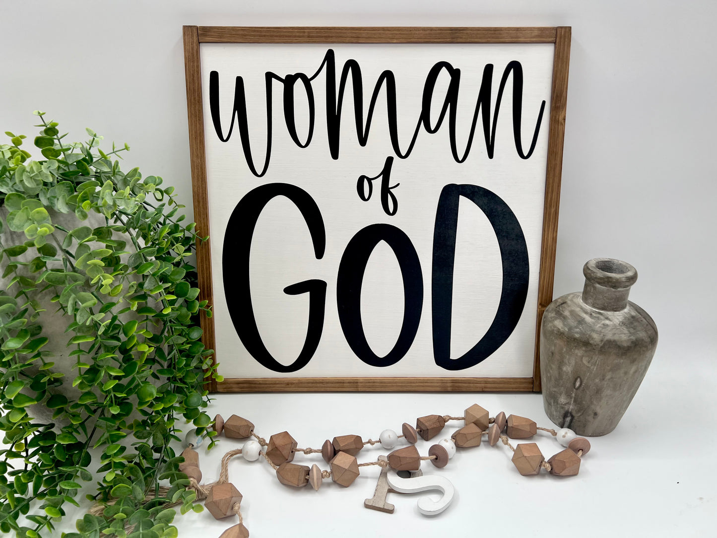 Woman Of God - White/Thick/Early Amer. - Wood Sign